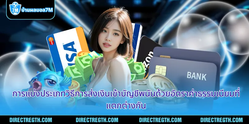 การแบ่งประเภทวิธีการส่งเงินเข้าบัญชีพนันด้วยอัตราค่าธรรมเนียมที่แตกต่างกัน
