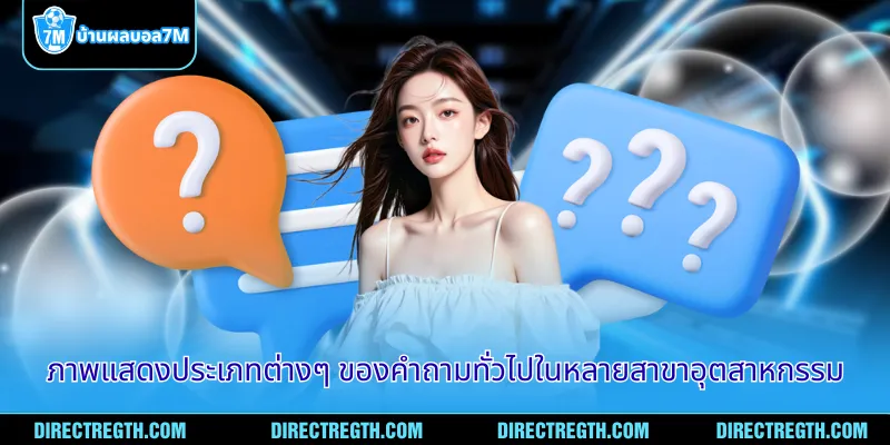 ภาพแสดงประเภทต่างๆ ของคำถามทั่วไปในหลายสาขาอุตสาหกรรม